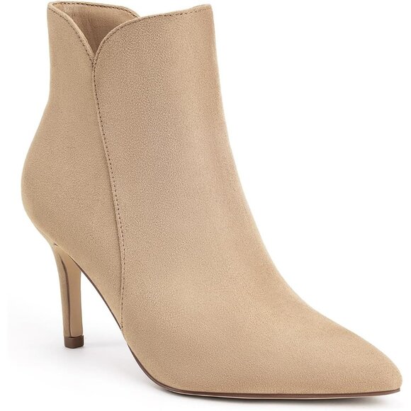 ⚡Women's Tan Chic Heeled Ankle Boots Sexy Pointed Toe 3 Inch High Heel Fashion - Picture 6 of 9